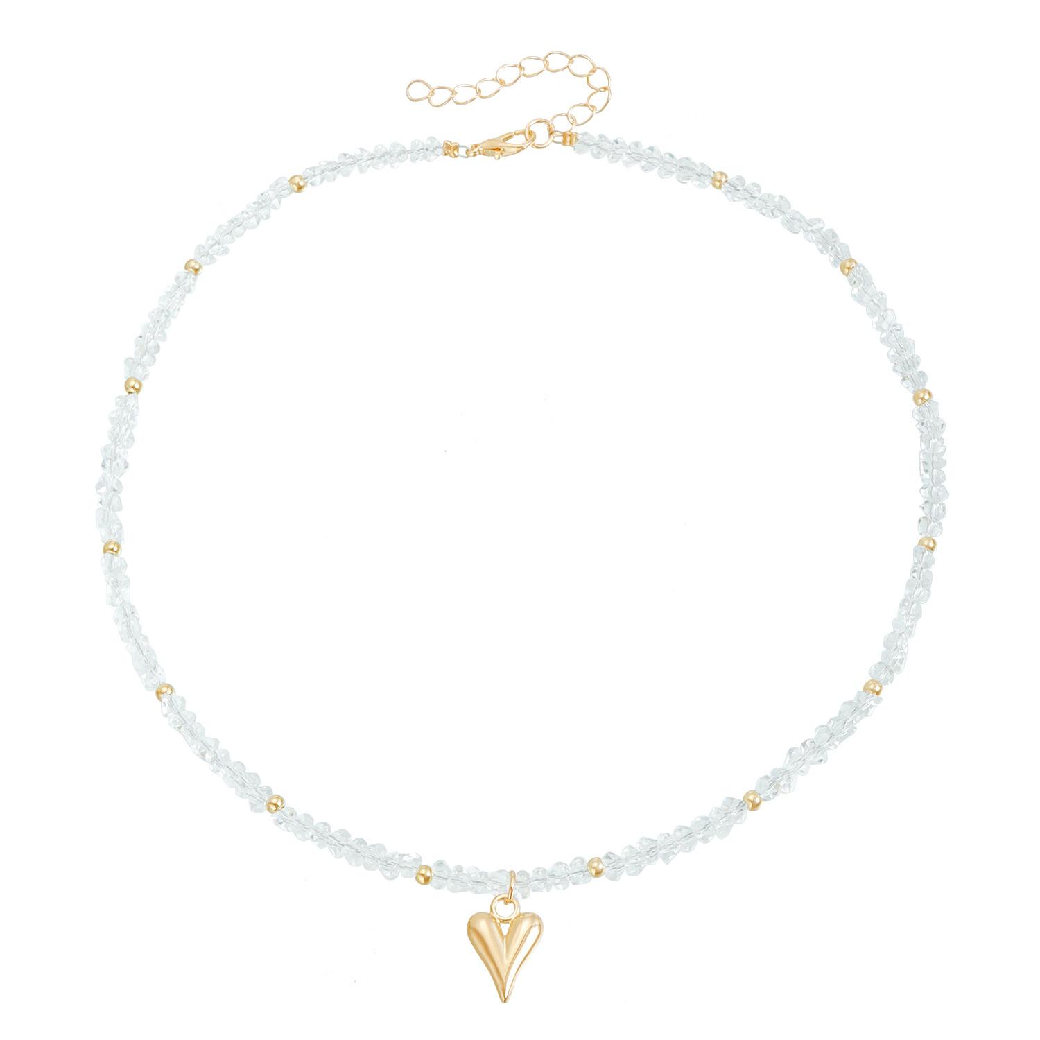 

European and American Jewelry Crystal High-end Love Necklace Women s Versatile Niche Earrings Necklace Set