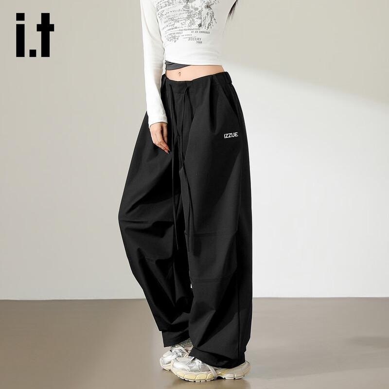 Izzue Women's High-Waist Loose Wide-Leg Workwear Pants