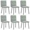 Dining Chairs, 6 Pcs., Light Gray, Upholstered In Velvet