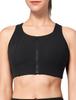 Yvette Sports High Plus Patterned Integrated Size L Black Women's Non-Slip Bra, Front-Opening, Support, Sizes, Mesh, Sweat-Wicking, Quick-Drying,
