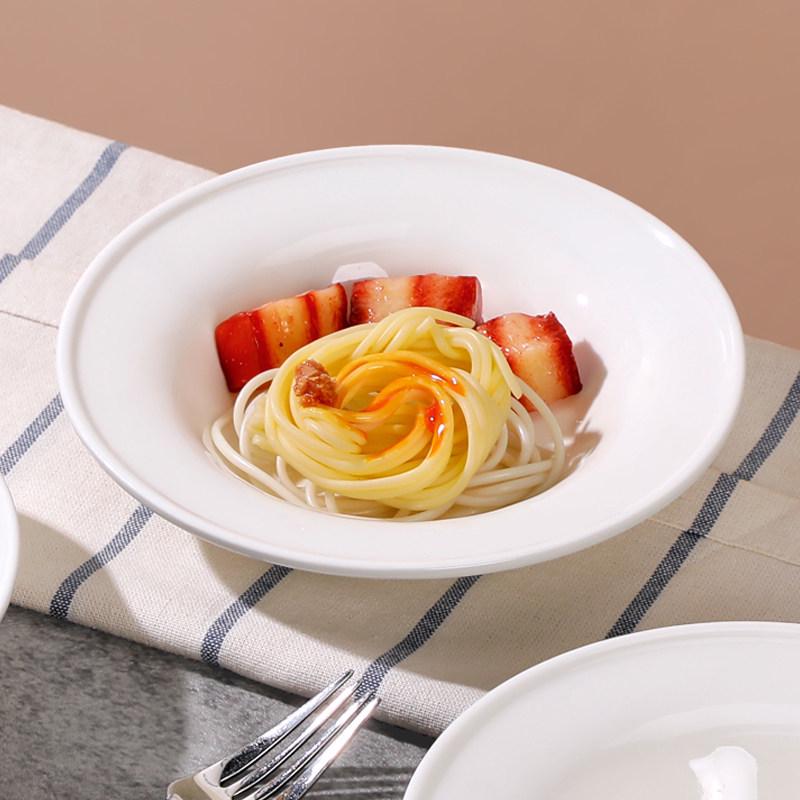 6-Piece Pure White Ceramic Plate Set: Straw Hat, Soup, Western, and Creative Fruit Plates