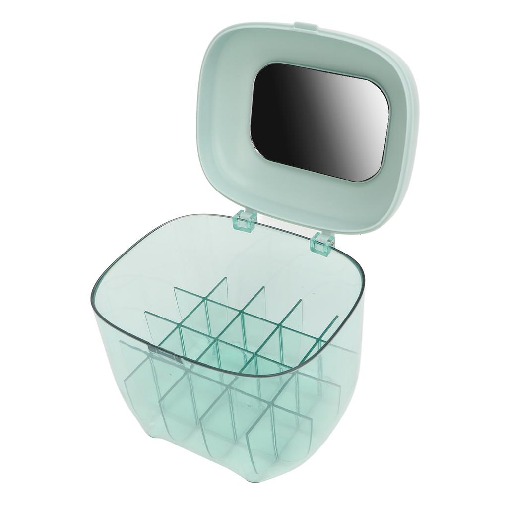 Lipstick Holder Organizer Dustproof Large Capacity Clear Display Storage Stand with Mirror for Table