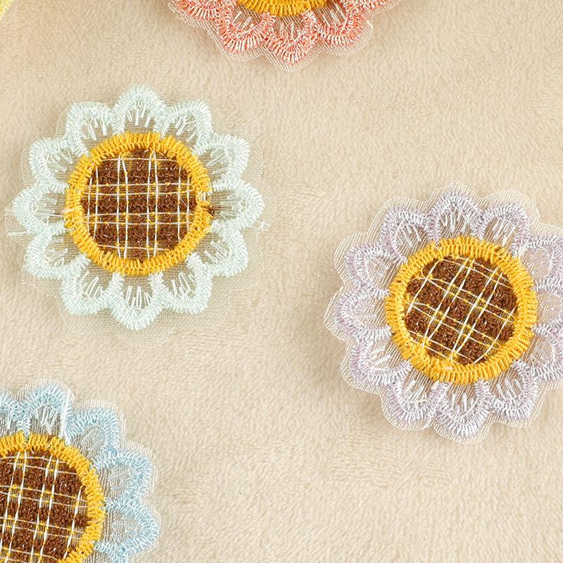 Computer Embroidery Label Lace Sunflower Cloth Label Clothing Accessories Hand Account Diy Accessories Badge Accessories Embroidery Cloth Sticker