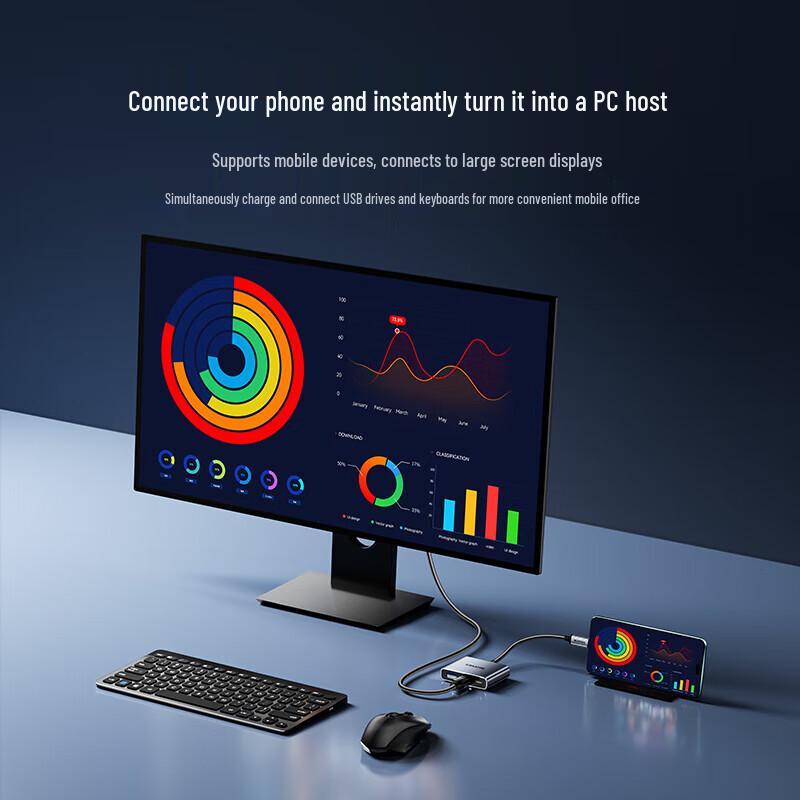 Shanze Type-C to HDMI Hub with PD 100W and USB 3.0 (DK-Q3)
