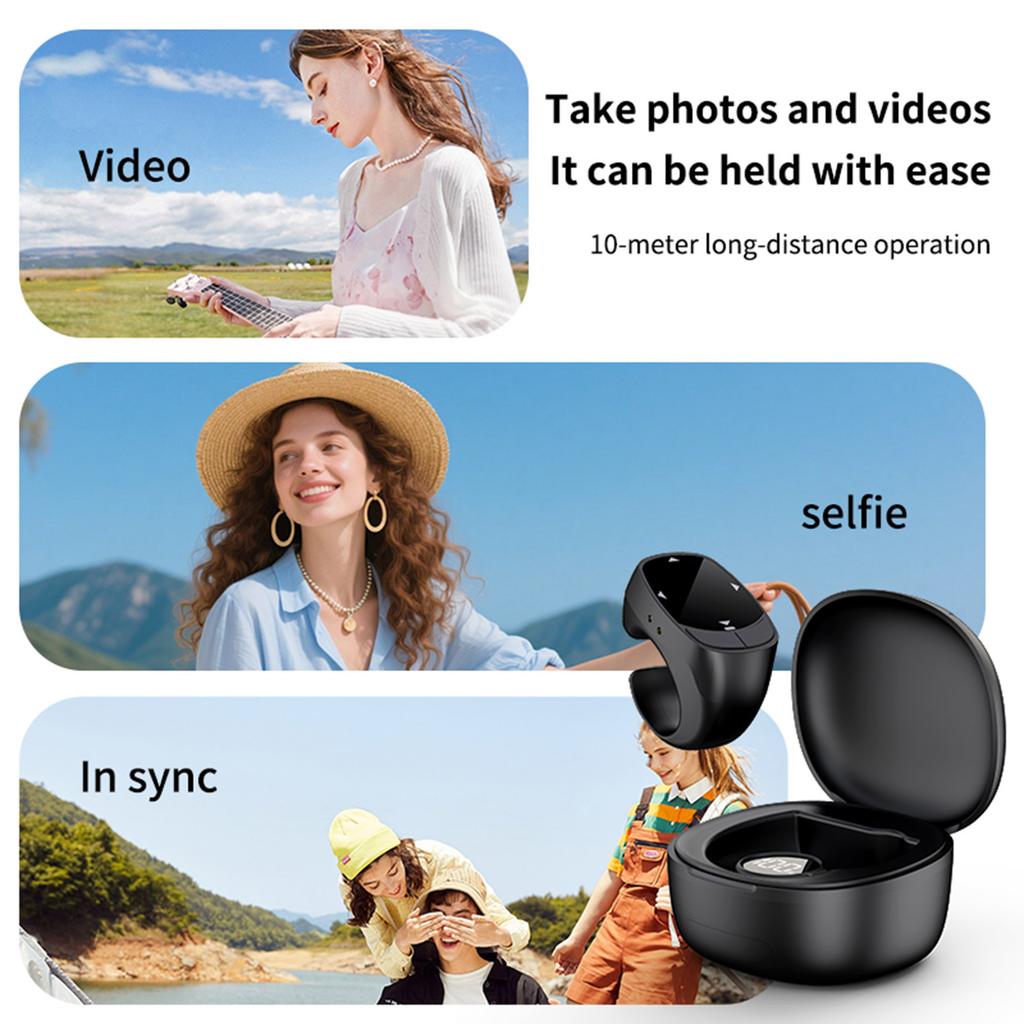 Remote Control BT Camera Video Recording Remote Page Turner Clicker Remote Scrolling Ring for iPhone Android