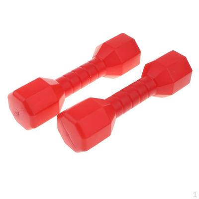 1 Çift Plastik Hafif Dambıl Açık Hava Fitness Egzersiz Çocuk Anaokulu Spor Oyuncak-Kırmızı