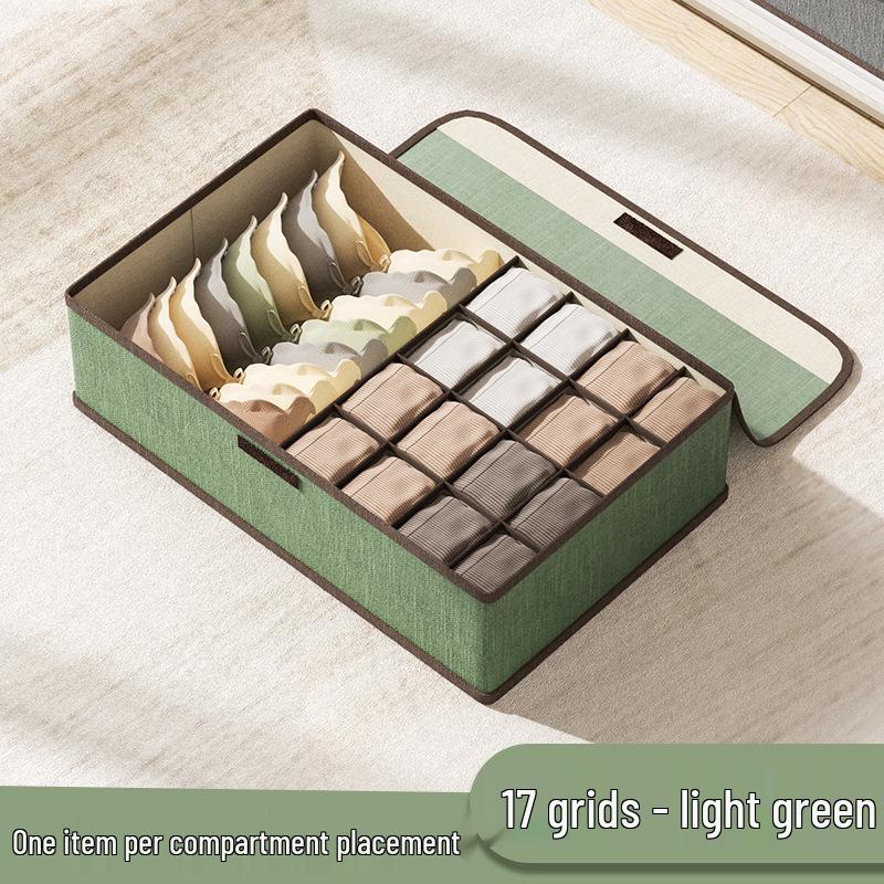 Three-in-One Cotton Linen Underwear & Sock Drawer Organizer for Home Dorms