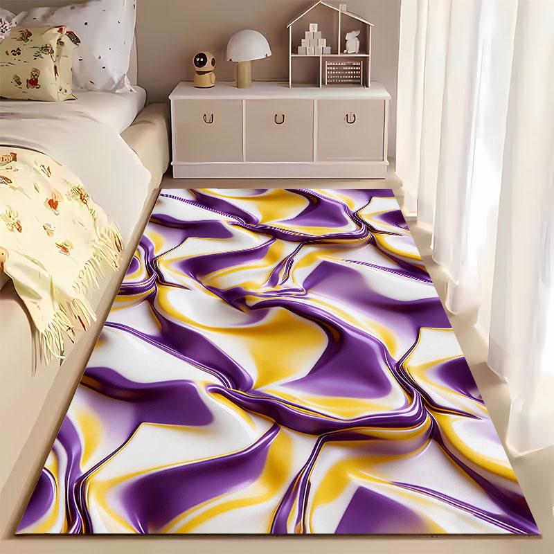 Purple and Gold Abstract Waves suitable as a non-slip mat for the living room or bedroom sofa