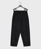 NOIRER Corduroy One-Pleat Wide Pants (Black)