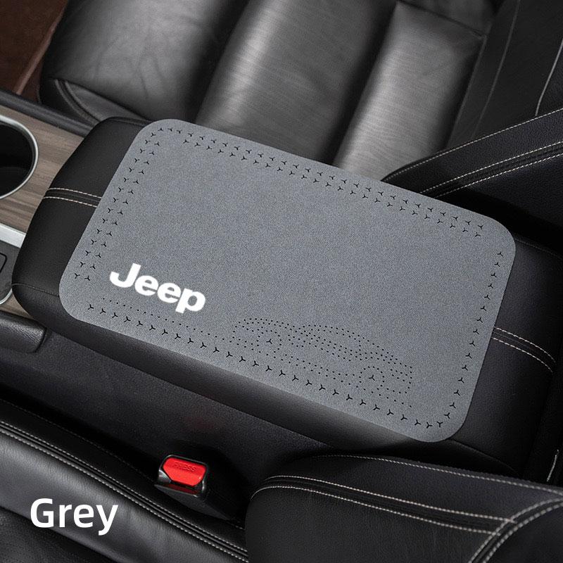 Car Armrest Box Mat Soft Case Center Console Box Pad Mat For Jeep Grand Cherokee Wrangler JK Gladiator Compass Renegade Patriot AMZ1