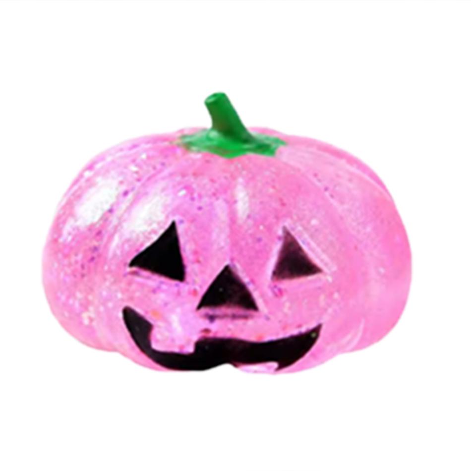 Pumpkin-Head Glitter Squeeze Toy, Slow-Rise Soft-Candy Feel, Non-Stick Tear-Proof Lightweight Compact Quick-Wipe Pliab Gifts In