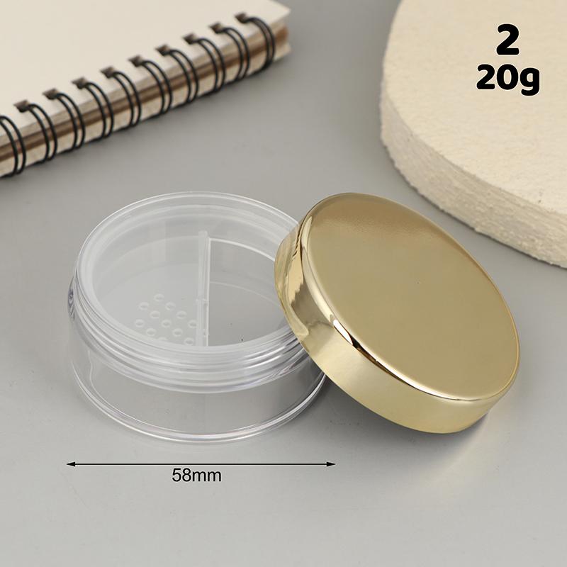 Empty Plastic Loose Powder Jar with Rotating Sifter 5/10/20/30g Cosmetic Makeup Filling Container with Twist Lid