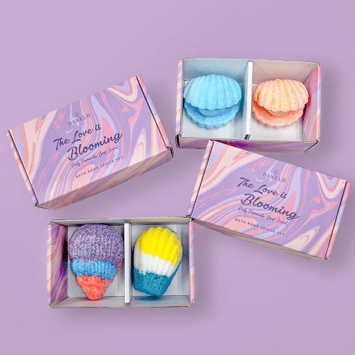 Vaneld Bath Bomb 2-Piece Gift Set Collection of 2 Types A (Sky Blue Pearl + Luxury Peony Pearl)