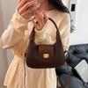 Simple Casual Fashionable Crossbody Tote Bag Vintage Half Moon Design Solid Color For Women Underarm Hobo Bag CLE
