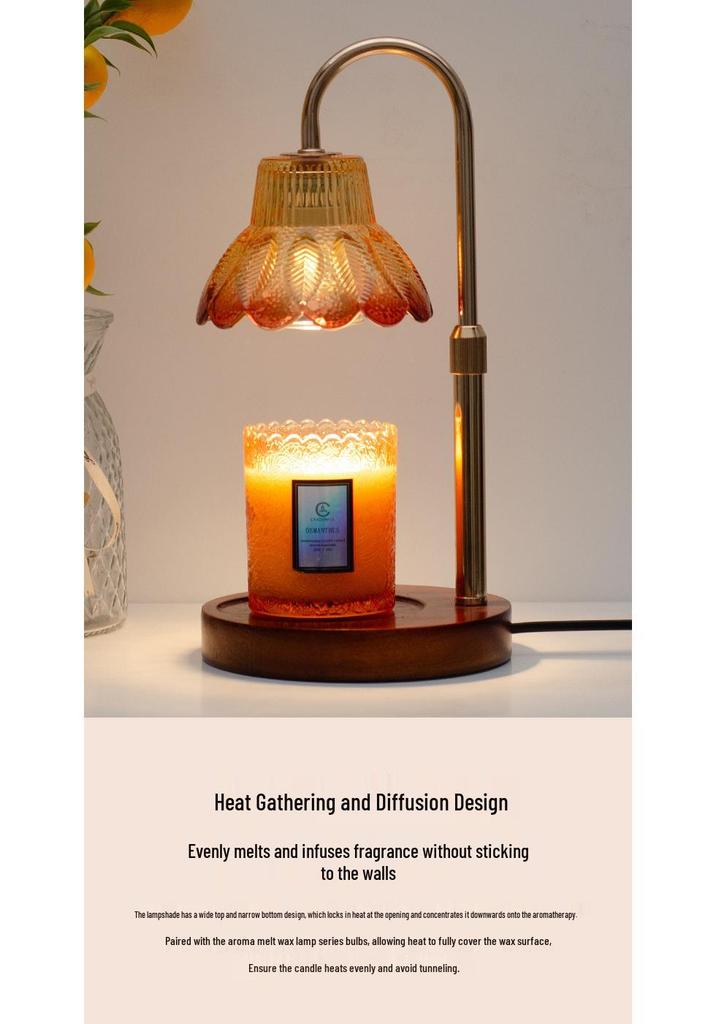 Retro Glas Aromatherapie Wachsschmelzlampe - Flammlose Duftende Schlafzimmer Nachtlicht Schreibtisch Dekoration