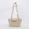 Winter Women Soft Plush Shoulder Bags Solid Color Ladies Drawstring Strap Crossbody Bag Minimalist Girls Bucket Handbag Zipper