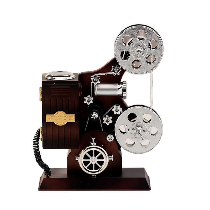 Nostalgic Retro Movie Projector Music Box - Creative Home Decor & Christmas Gift for Children