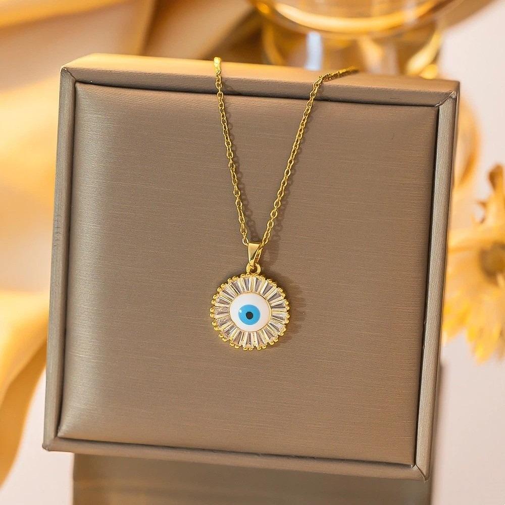 Pendant Glaze Luxury Necklace Pleated Devil's Eye Banquet Clothes Neck Chain  Party Favors
