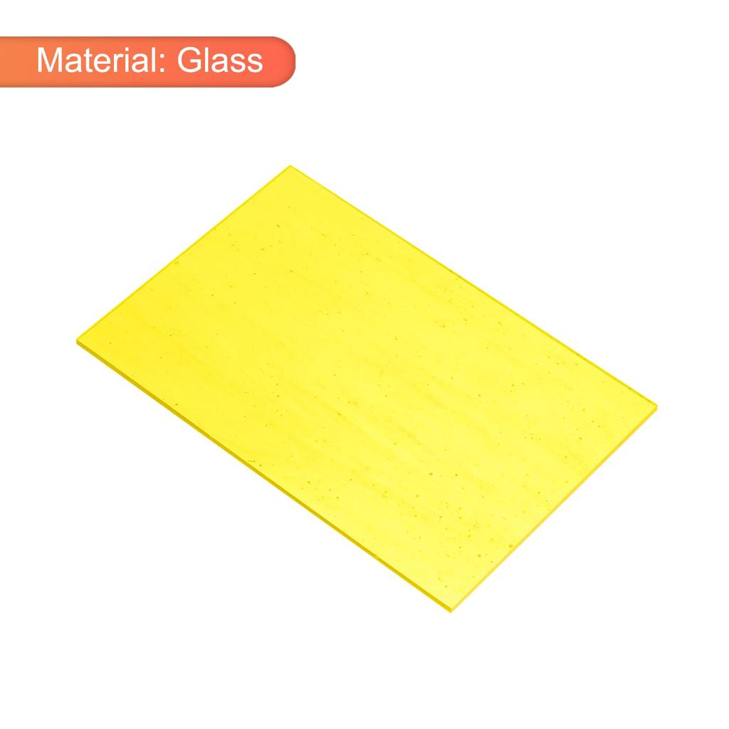 Uxcell 2-Piece Stained Glass Mosaic Tiles, 7.9" X 5.9", Bright Yellow, for Crafts, DIY Art Projects