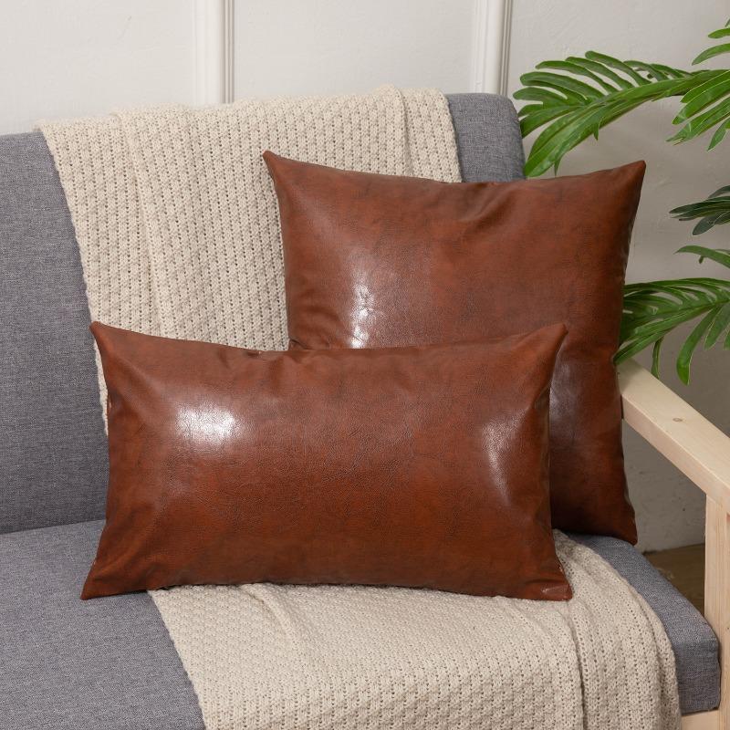 Premium Faux Distressed Leather Cushion Cover Handmade Pillow Case Sofa Bed