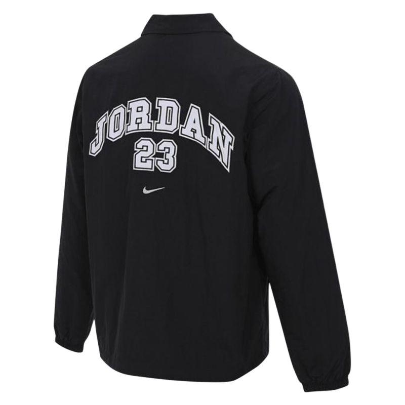 Jordan 23 Logo Polo Collar Single-Breasted Long Sleeve Jacket Men Jackets Black HF9354-010
