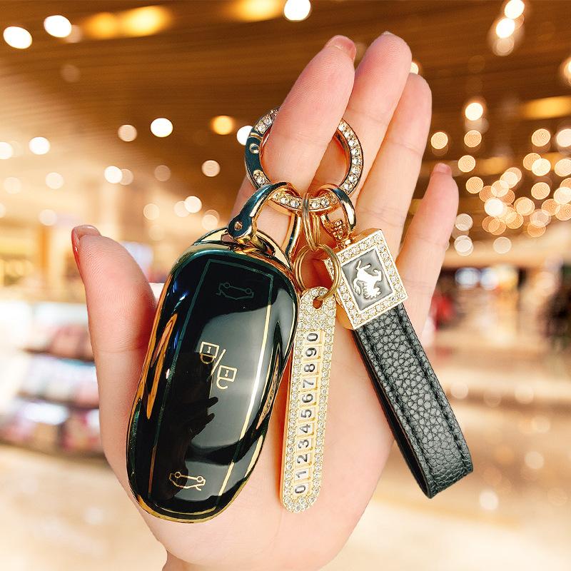 Suitable for Tesla Model 3 key cover ModelY/S/X high-end protective case, car supplies, bag buckle, men and women