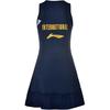 Li Ning Training Sports Quick-Dry Antibacterial Badminton Round Neck Sleeveless Dress Women Dresses Blue ASKT024-3