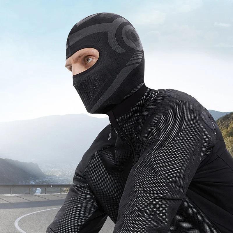 Prodyšná pokrývka hlavy Motocyklová kukla Letní Větruodolný krém na opalování Cyklistika Sport Celoobličejová maska ​​Měkká pokrývka hlavy pro muže Ženy
