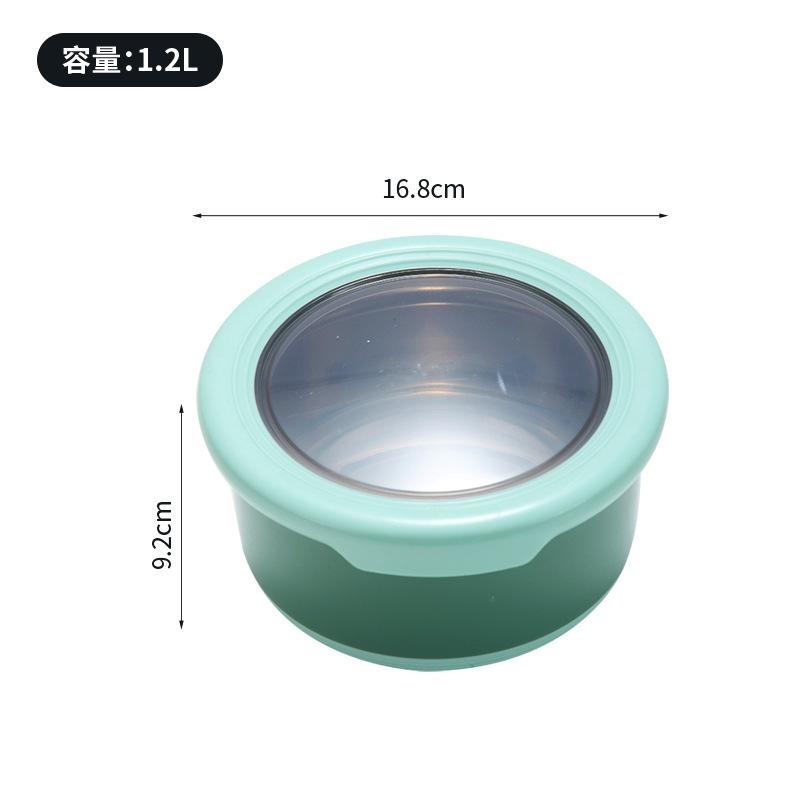 Kulatý/Obdélníkový Nerezový Uzavíratelný Obědový Box s Víkem Kuchyňská Bento Nádoba na Skladování Potravin Lednička Krabička pro Uchování Čerstvosti