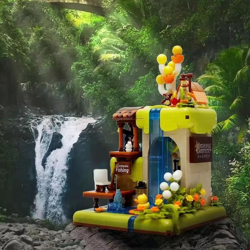 ToylinX Camping Themed Creative Building Blocks Star Field Assembly Brick Toy Perfect Christmas Or Birthday Gift for Kids