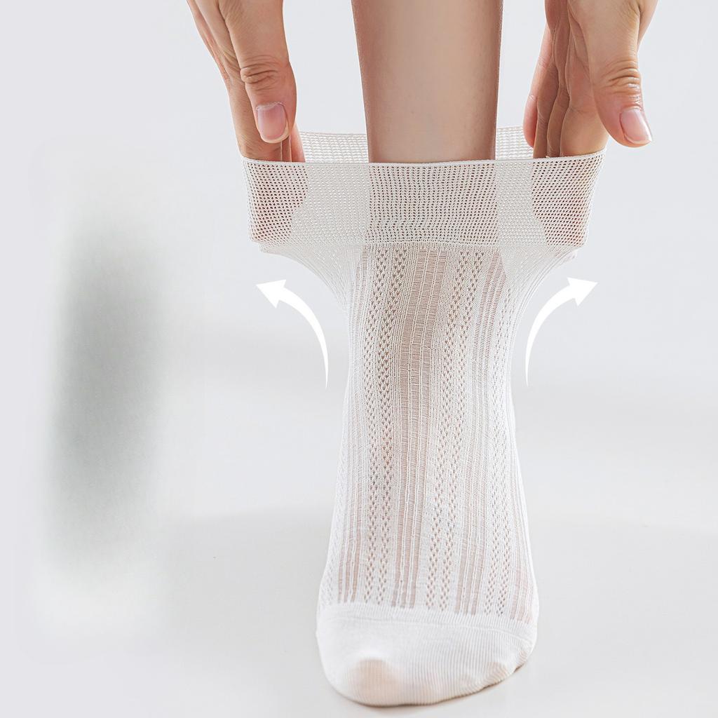 Summer Thin Breathable Mulberry Silk Short Socks for Women, Solid Color, Versatile, Sweat-absorbing Mesh, Boneless Women's Pure Cotton Socks