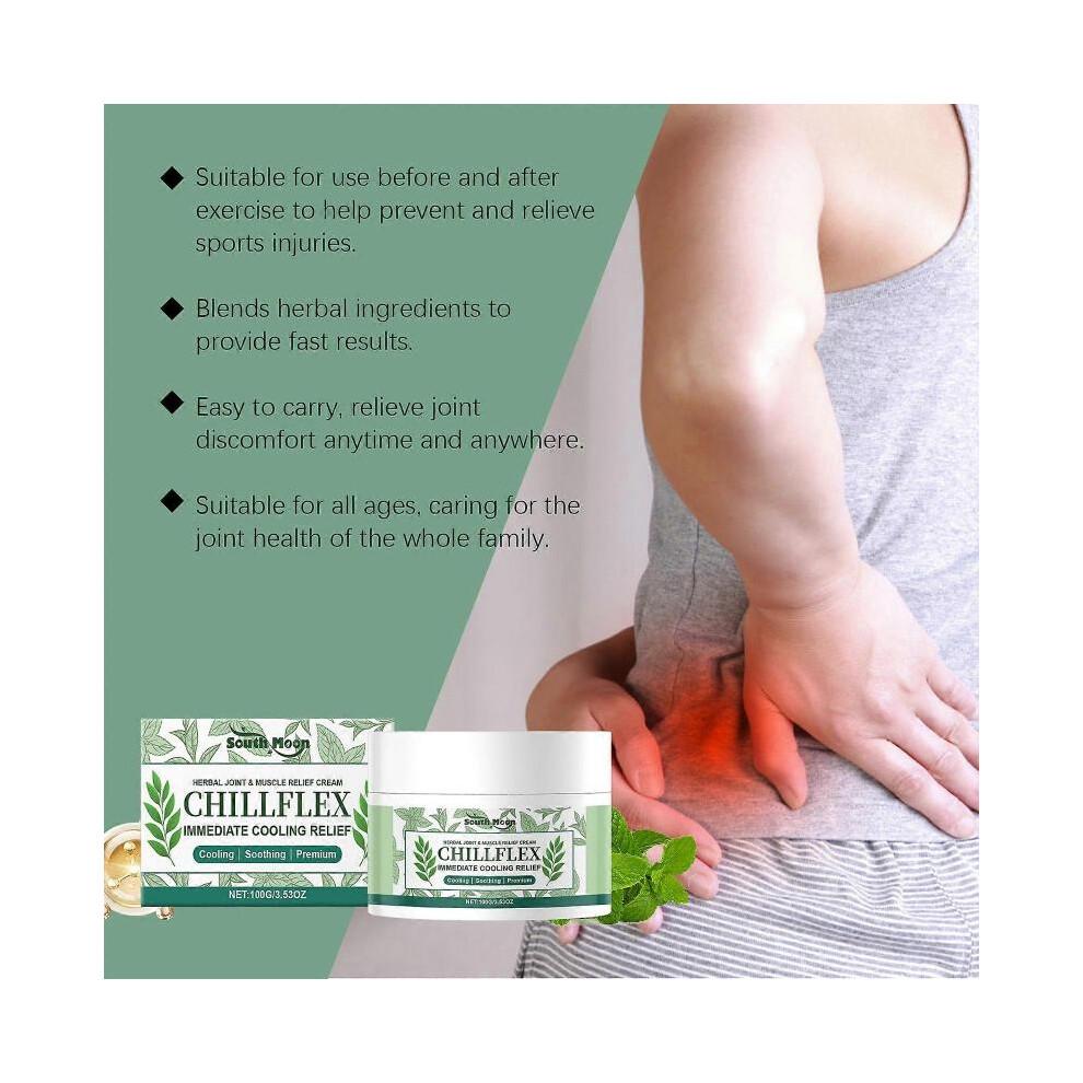 3x Chillflex Herbal Soothing Cream Relieves Joint and Muscle Discomfort, Menthol Joint & Muscle Relief Massage Cream