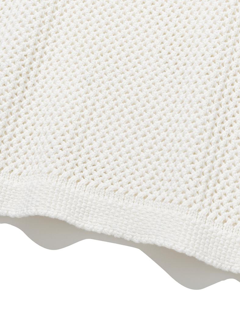 Knitted Net Round Vest Ivory