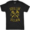 Crazy Dog Tshirts Mens Grillin Like A Villain Tshirt Funny Cookout BBQ Grill Tee