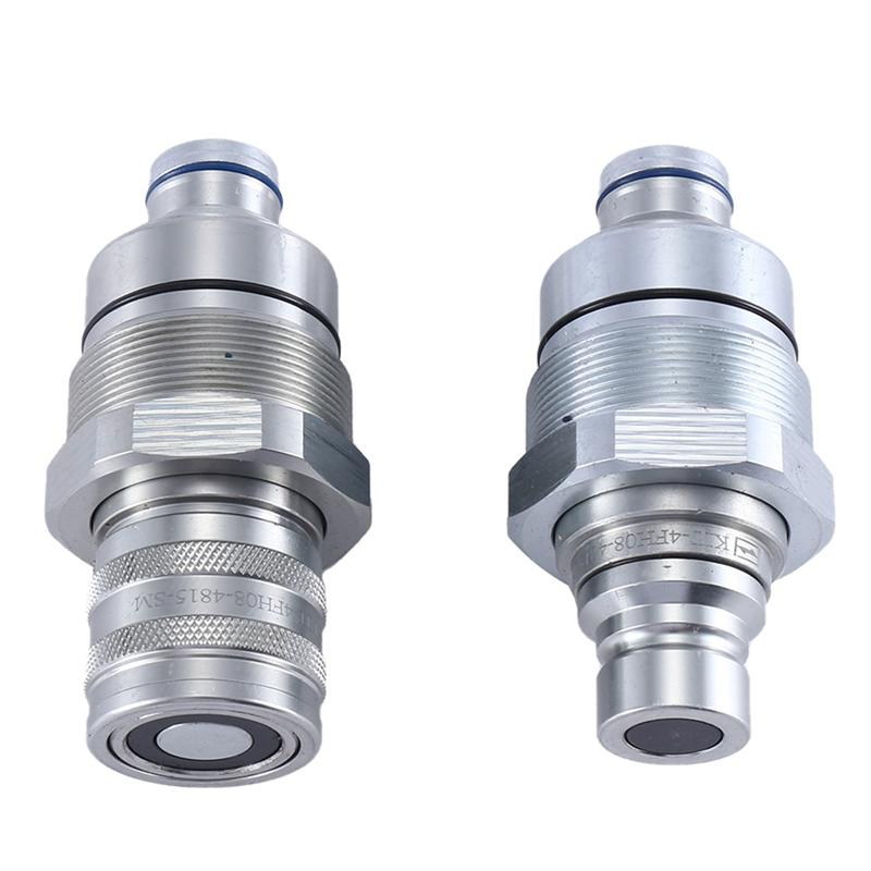 A16P-Male Female Flat Coupler Kits Hydraulic Quick Coupler For Bobcat Kubota Tractor Excavator Loader 7246802 7246799