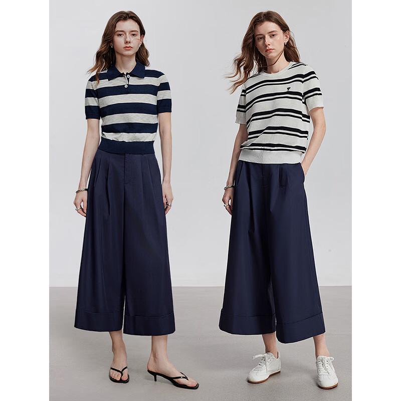 Damen Lyocell Relaxed Wide-Leg Cropped Hose