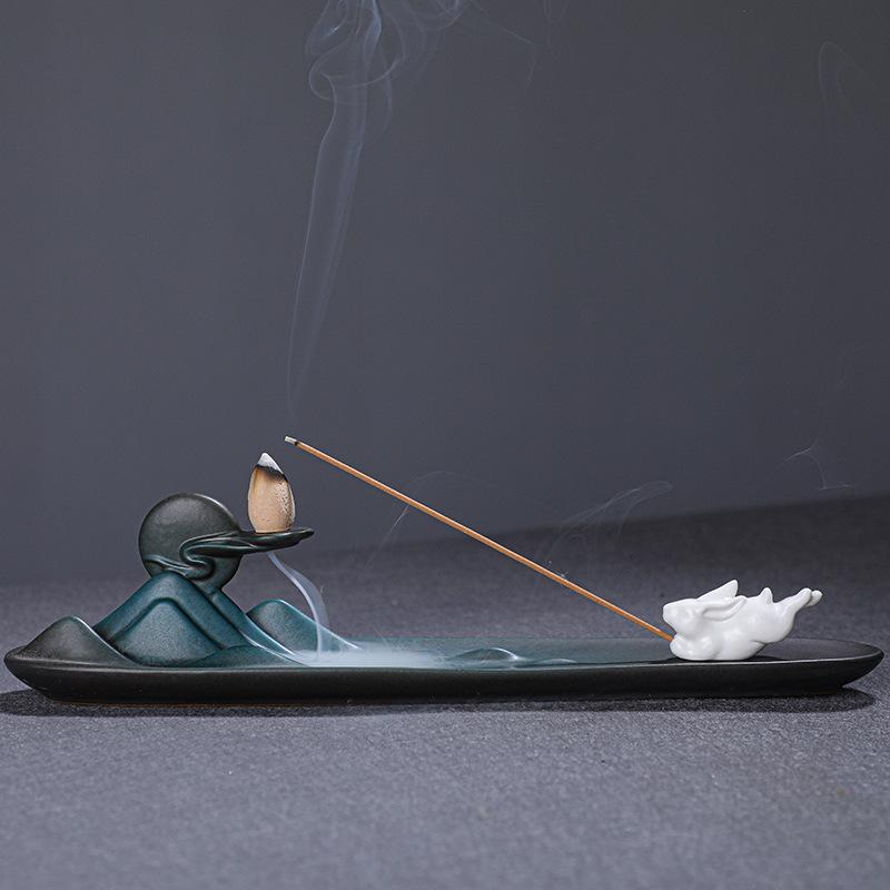 Incense Burner Bedroom Fragrance Box, Household Indoor Ceramic Thread Fragrance Box