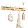 Wall-mounted Coat Rack - AIMOONSA - 5 Hooks - Bamboo &; Aluminum Alloy - White - 50 Cm