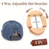 Alargador de Chapéu de Madeira 4 Vias Ajustável Alargador de Chapéu Mantenedor de Forma para Boné Suporte Premium para Chapéus Fedora para Armazenamento Chapéu de Cowboy Boné de Basebol