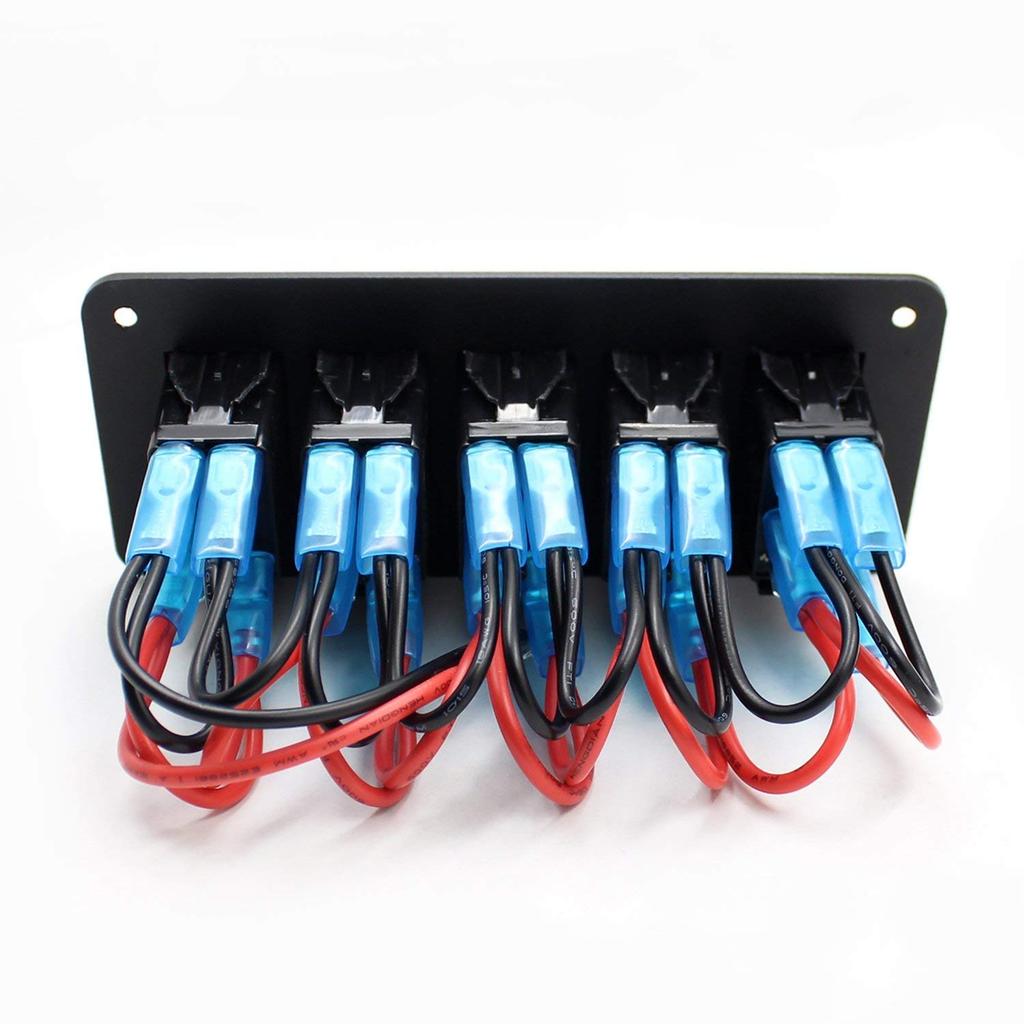zmayastar 5-Way Waterproof Boat Switch Panel, 12-24V DC, for Cars, Ships, and Marine Use, Model SP-CYKG-01