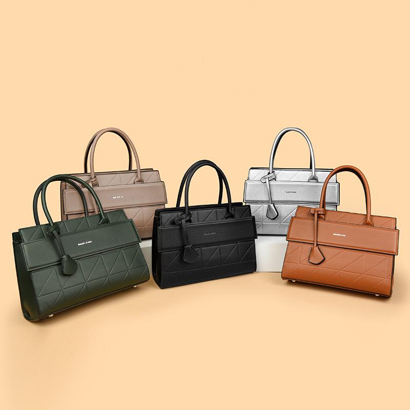 Light luxury texture versatile portable tote bag new indentation messenger mother bag fashionable commuter shoulder women's bag