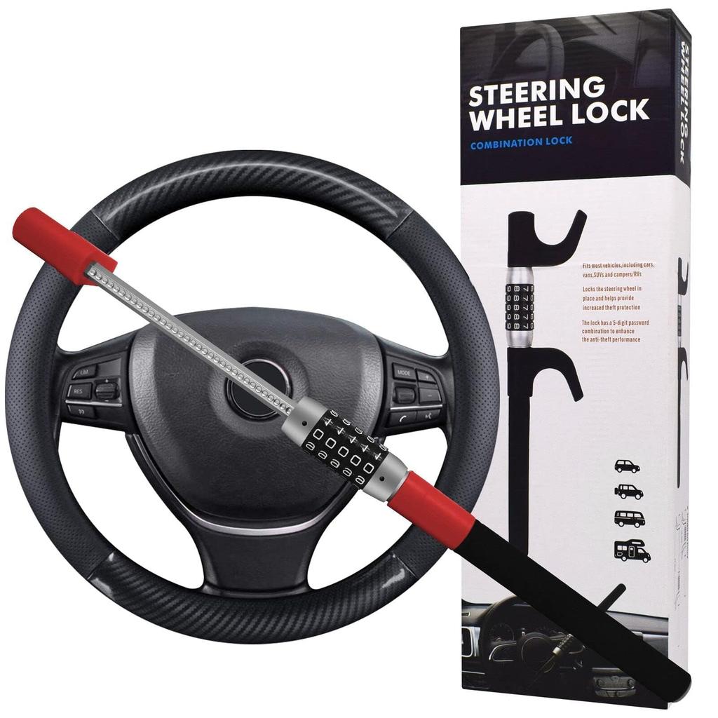 Athvcht Lenkrad-Wählscheibe, Lenkrelais, Angriff, Auto-Lenkung, einfach zu bedienen, kompatibel mit allen Auto-PIN-Hochsicherheitsschloss, Diebstahlsicherung, Typ, Schloss,