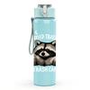1PC Raccoon Face Cartoon 750ml Color Plastic Sports Water Bottle Leakproof Flip Straw Lid Suitable for Sports Office Home Use