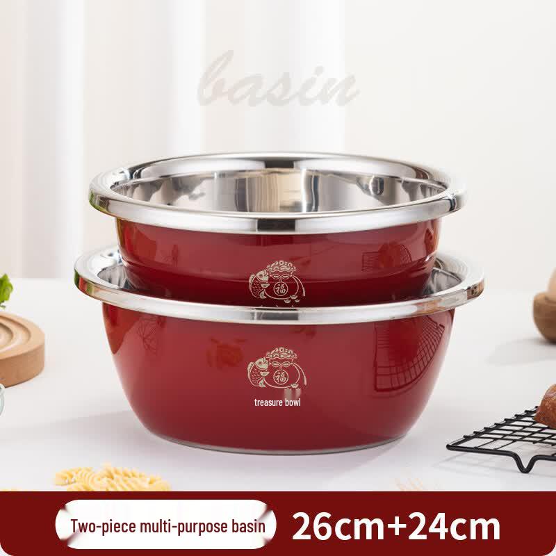 Ruhan Red Carp 316L Stainless Steel Mixing Bowl Set