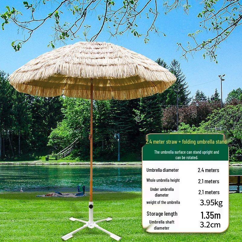 Imitation Thatch Outdoor Sunshade Umbrella - Garden, Courtyard, and Photography Decor Prop