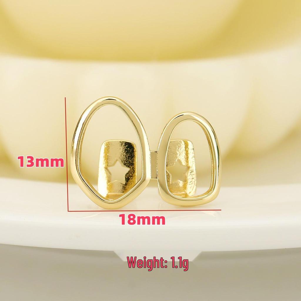 Trendy Europe & America Punk Style Geometric Hollow Glossy Grillz Tooth Jewelry