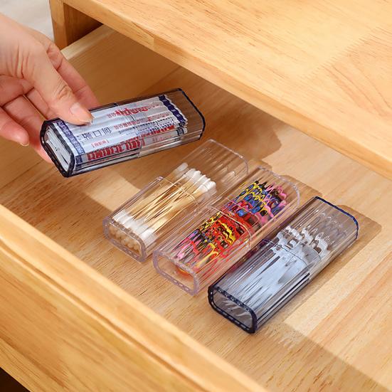 Boîte de rangement pour cure-dents, mini étui de rangement portable en plastique transparent pour cure-dents pour voyage