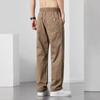Spring and Summer Men's Cotton Straight Casual Pants Men Work Wide Leg Brown Long Cargo Trousers Loose Drawstring Sweatpants Male