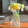 Irregular Glass Flower Vase Crystal Clear Vase Ins Style Decorative Vases for Home Office Wedding Dinner Table Party Decor