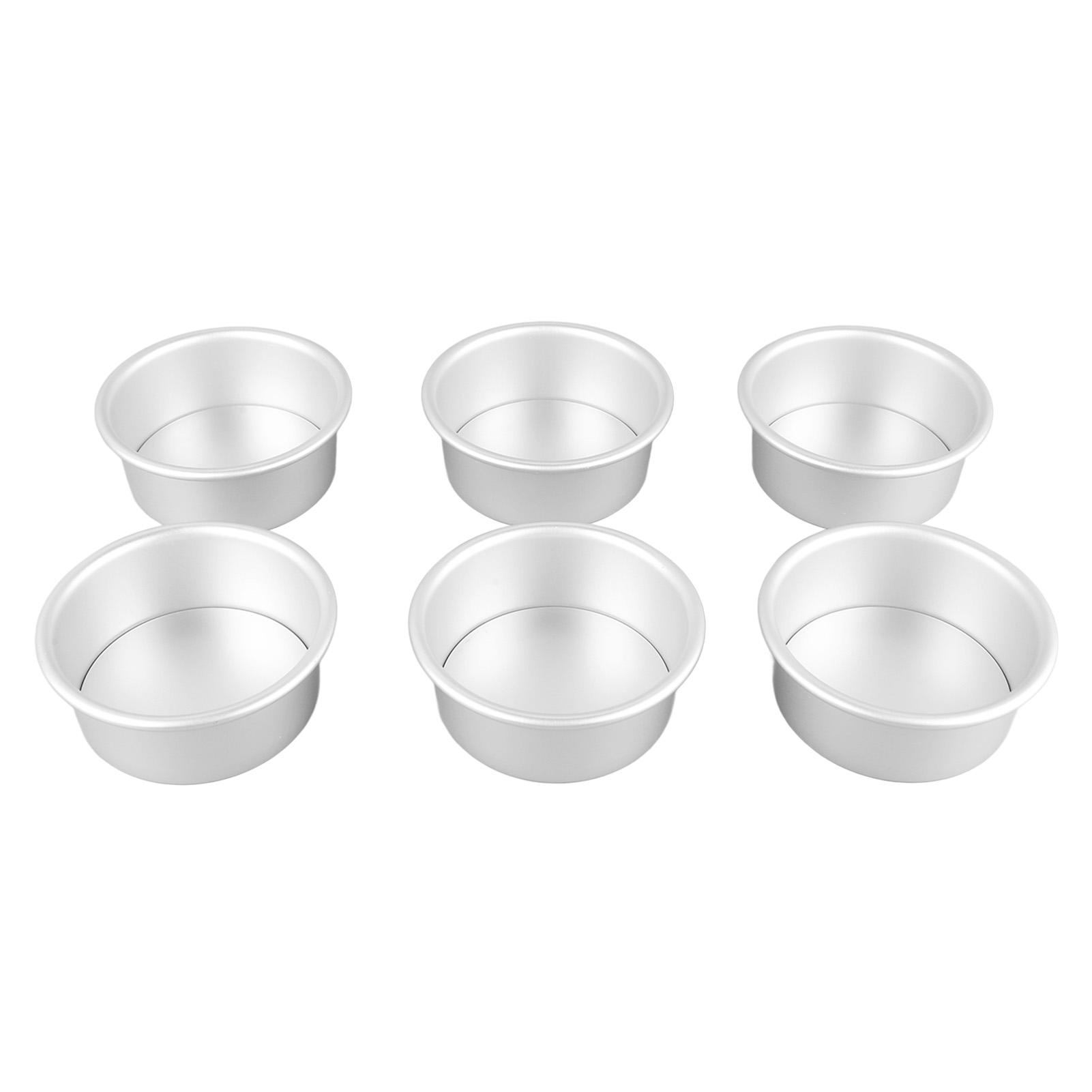

4 Inches 6pcs Cake Mould Non Stick Removable Base Round Cake Pan Set for Wedding Birthday Party L